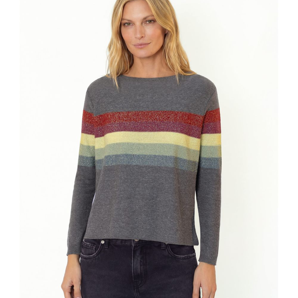 Blusa Tricot Listras Com Lurex Blusa Tricot Listras Com Lurex
