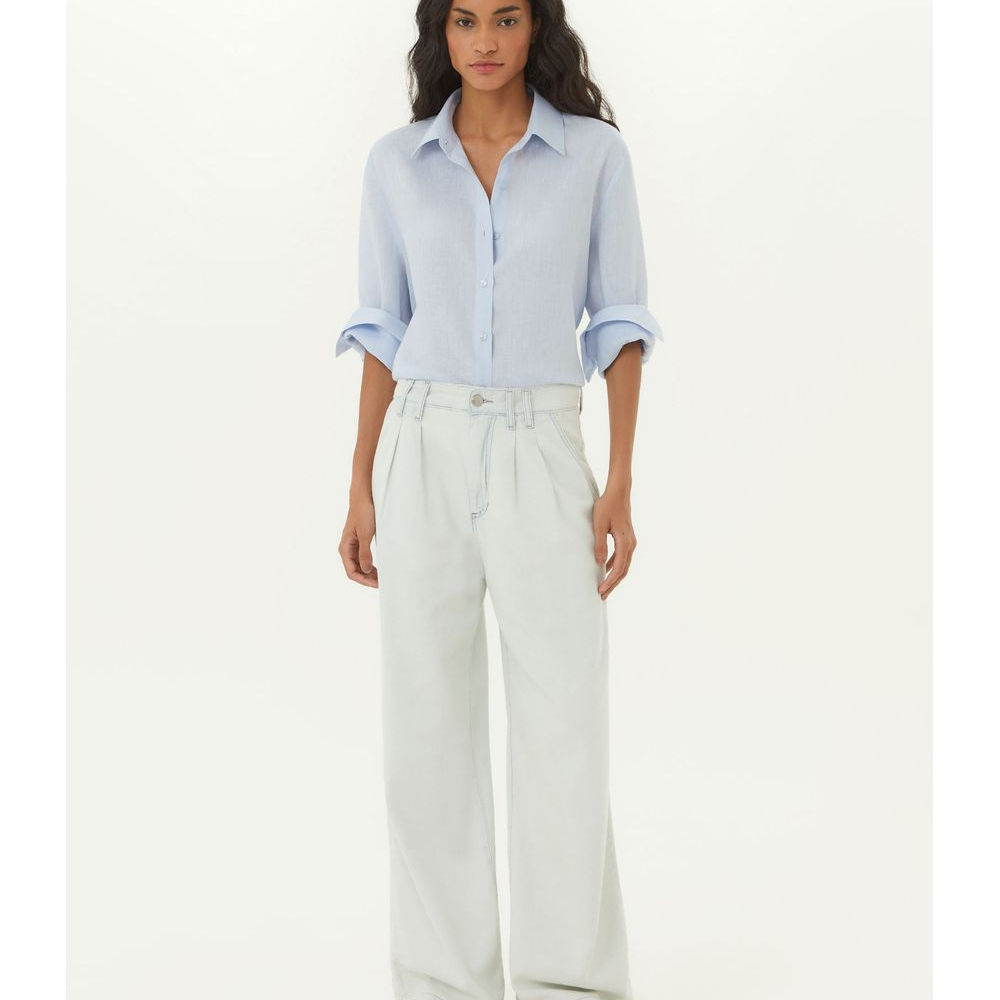 Calça Jeans Wide Leg Pregas Calça Jeans Wide Leg Pregas