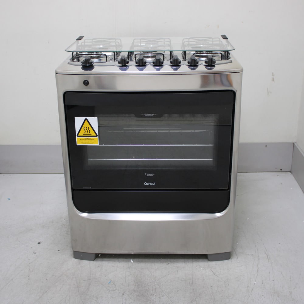 Fogão Consul 6 Bocas Cor Inox Com Botões Removíveis E Vidro Interno Vedado - Cfs6narus3_Wbom_Cg6848402 Bivolt Fogão Consul 6 Bocas Cor Inox Com Botões Removíveis E Vidro Interno Vedado - Cfs6narus3_Wbom_Cg6848402 Bivolt