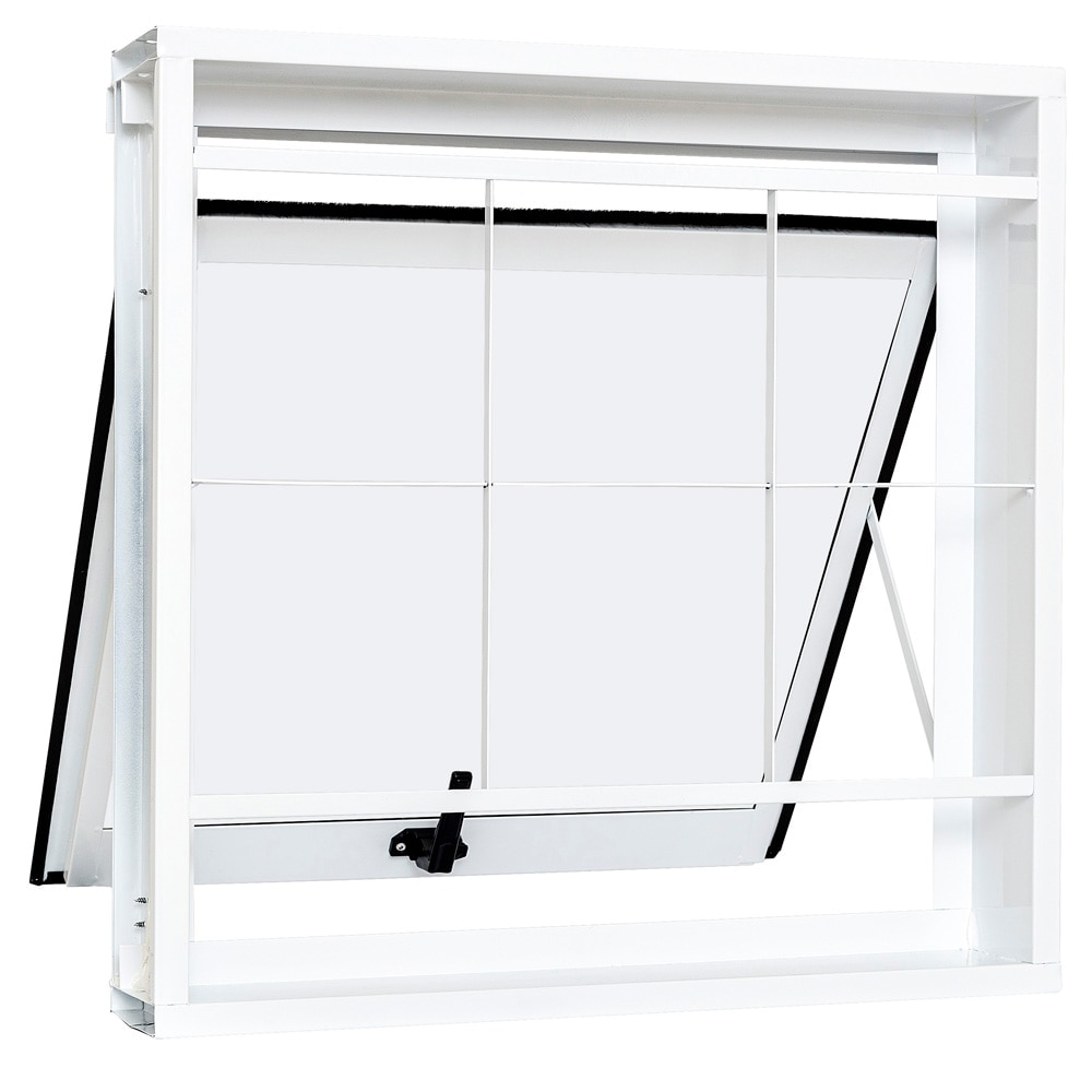Janela de Aço Maxim-ar Ramassol com grade UnicSol 1018232 Branco, 60 x 60 cm Janela de Aço Maxim-ar Ramassol com grade UnicSol 1018232 Branco, 60 x 60 cm