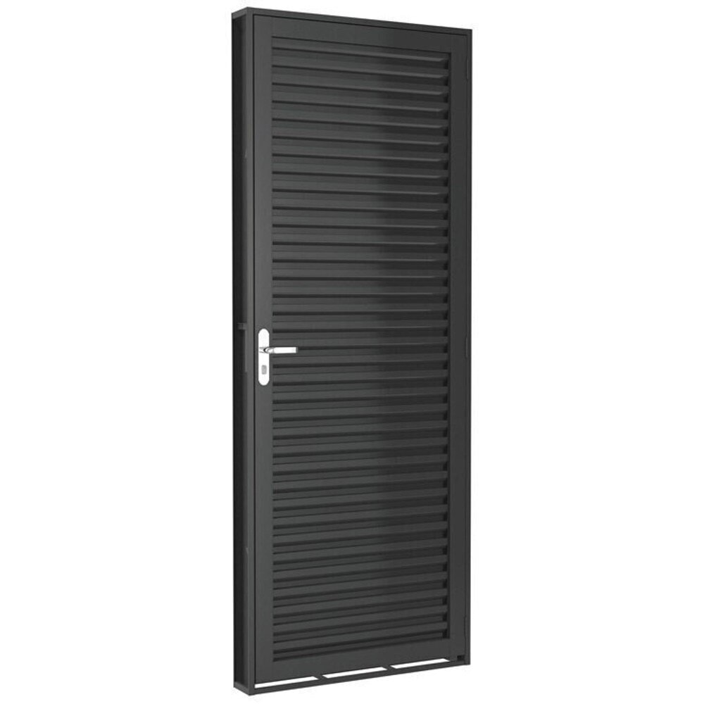 Kit Porta Ramassol Romex Aço Laminada, Abertura à Direita, Cinza, 83 x 215 cm Kit Porta Ramassol Romex Aço Laminada, Abertura à Direita, Cinza, 83 x 215 cm