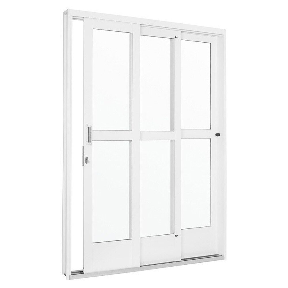 Kit Porta de Correr Ramassol QualitySol Aço, Abertura à Esquerda, Branco, 215 x 152 cm Kit Porta de Correr Ramassol QualitySol Aço, Abertura à Esquerda, Branco, 215 x 152 cm