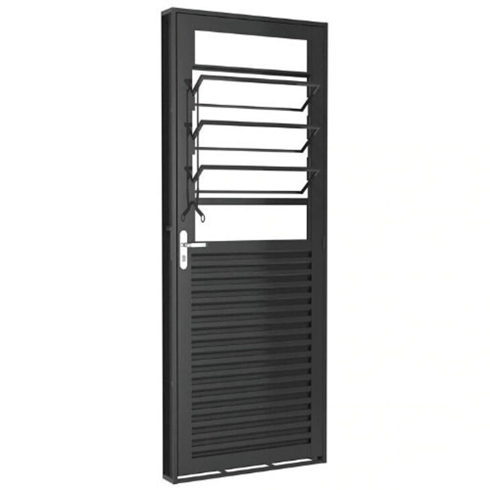 Kit Porta Ramassol Romex Aço, Abertura à Direita, Cinza, 215 x 83 cm Kit Porta Ramassol Romex Aço, Abertura à Direita, Cinza, 215 x 83 cm