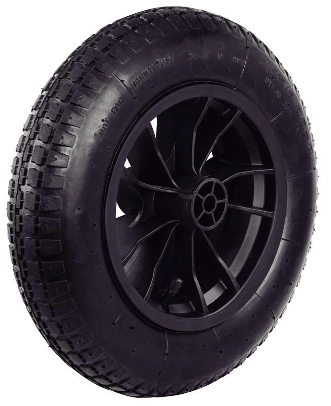 Roda Plástica Para Carrinho De Mão Tramontina Pneu Com Câmara 3.25/8" E Bucha