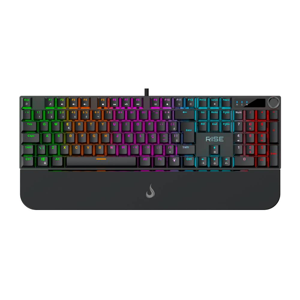 Teclado Mecânico Gamer Rise Mode Kyron Switch Rise Core RGB ABNT2 - RM-TCM-KYN-B Teclado Mecânico Gamer Rise Mode Kyron Switch Rise Core RGB ABNT2 - RM-TCM-KYN-B