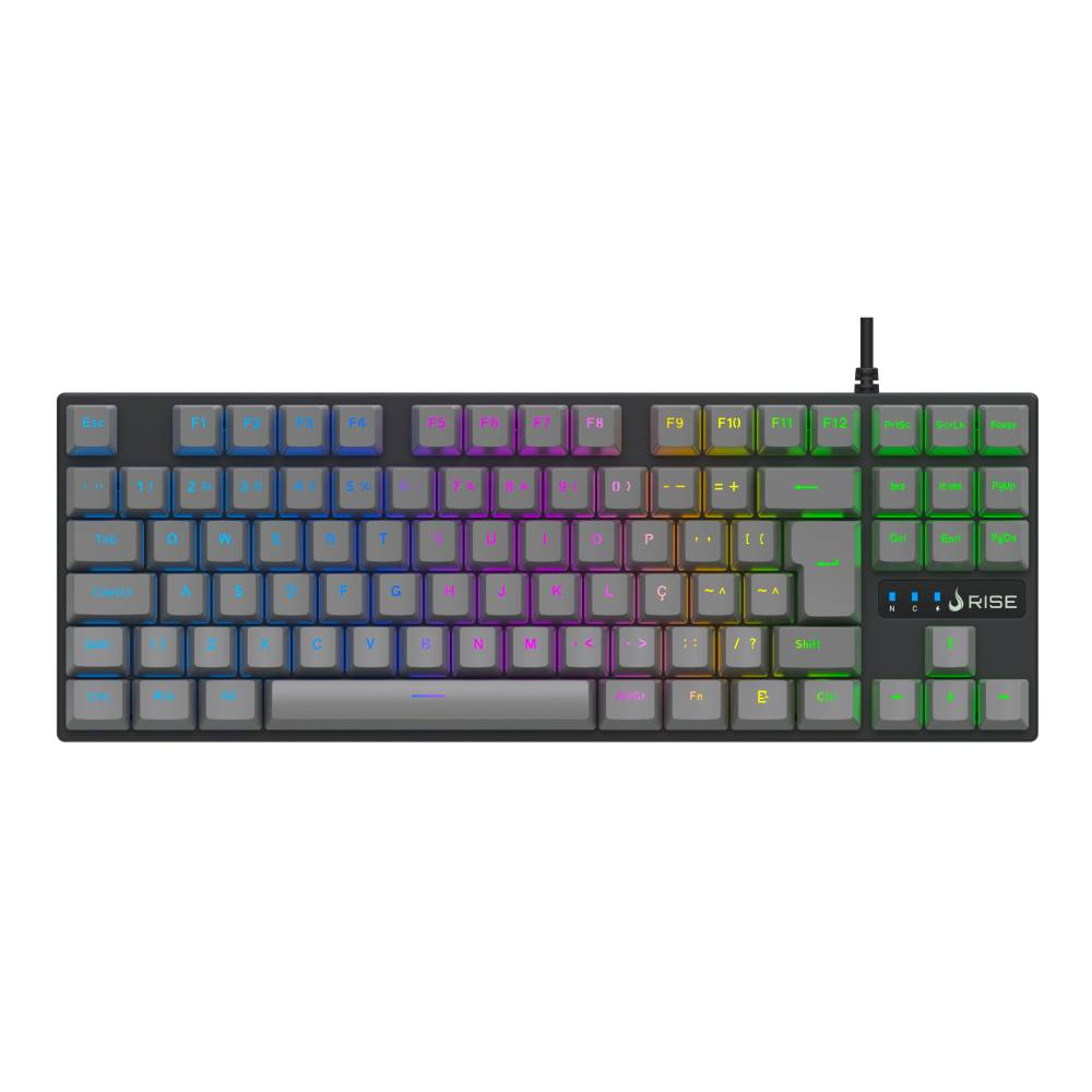 Teclado Mecânico Gamer Rise Mode Switch Rise Core RGB C/ Fio ABNT2 - RM-TCM-GHT-BG Teclado Mecânico Gamer Rise Mode Switch Rise Core RGB C/ Fio ABNT2 - RM-TCM-GHT-BG
