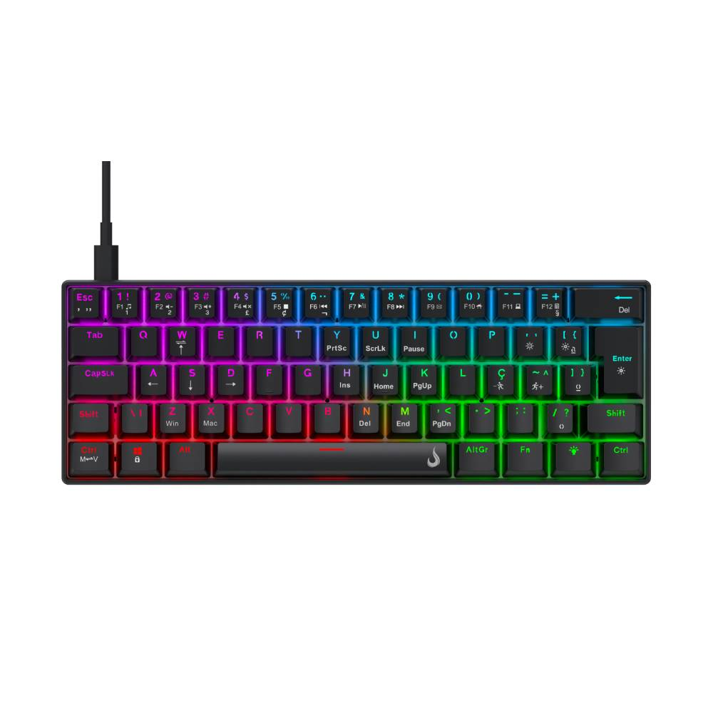 Teclado Mecânico Gamer Rise Mode Nova 02 Switch Rise Core RGB C/ Fio ABNT2 Preto - RM-TCM-NV02-B Teclado Mecânico Gamer Rise Mode Nova 02 Switch Rise Core RGB C/ Fio ABNT2 Preto - RM-TCM-NV02-B