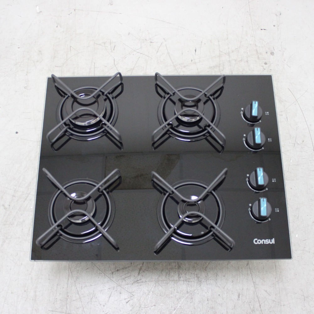 Cooktop 4 Bocas A Gás Consul Com Grades Estáveis E Mesa De Vidro - Cd060beus2_Wotimo_Cg6701605 Bivolt Cooktop 4 Bocas A Gás Consul Com Grades Estáveis E Mesa De Vidro - Cd060beus2_Wotimo_Cg6701605 Bivolt