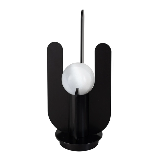 Luminaria De Mesa Selenita E Metal Equilibrio - PRETO Luminaria De Mesa Selenita E Metal Equilibrio - PRETO