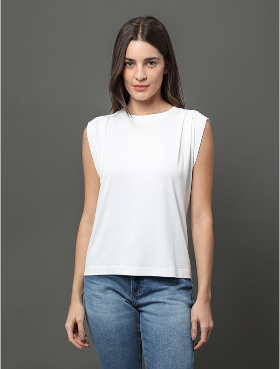 Regata Feminina Pregas Ombro Calvin Klein Jeans - Branco Regata Feminina Pregas Ombro Calvin Klein Jeans Branco m Regata Feminina Pregas Ombro Calvin Klein Jeans - Branco Regata Feminina Pregas Ombro Calvin Klein Jeans Branco m