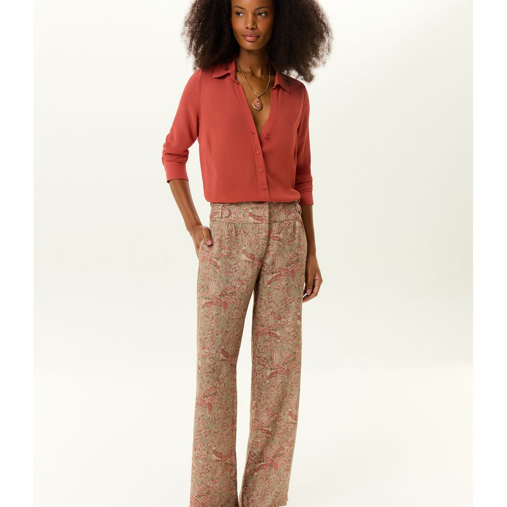Calça Linho Estampa Condor Calça Linho Estampa Condor
