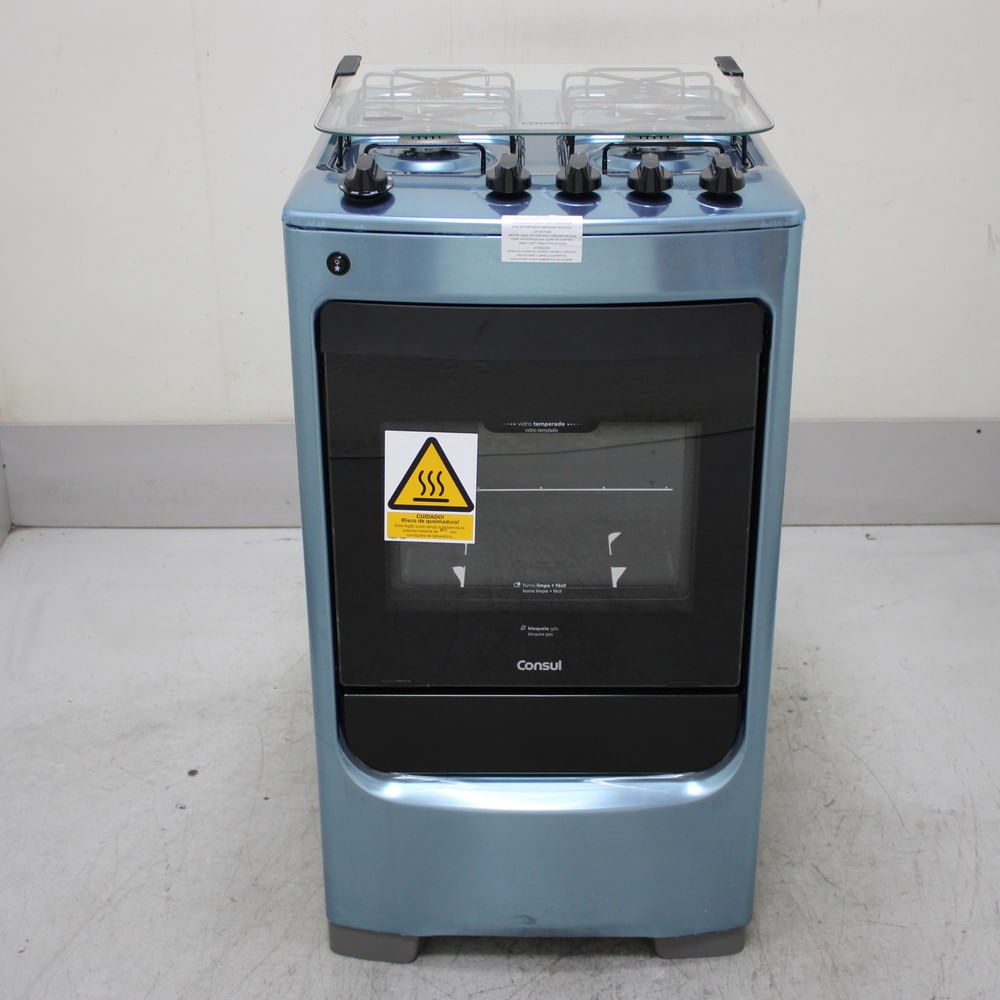 Fogão Consul 4 Bocas Inox Com Acendimento Automático - Cfo4narus1_Wexcele_Cg6888160 Bivolt