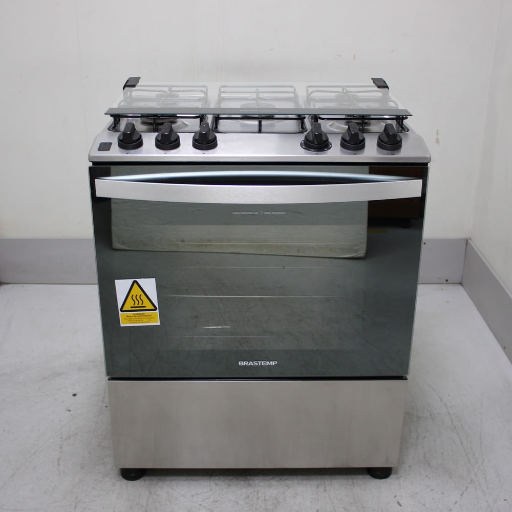 Fogão Brastemp 5 Bocas Cor Inox Com Botões Removíveis E Exclusivo Aro Protetor - Bfs5ncrus3_Wbom_Ch6782151 Bivolt