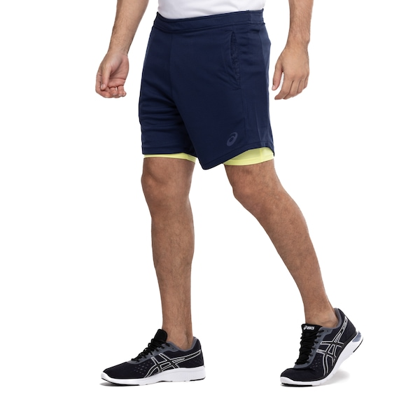 Bermuda Masculina ASICS Dupla Malha Racket Bermuda Masculina ASICS Dupla Malha Racket