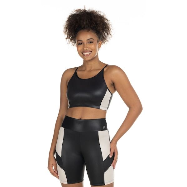 Top Fitness Sem Bojo Oxer Média Sustentação Cirre Recorte Lateral - Adulto Top Fitness Sem Bojo Oxer Média Sustentação Cirre Recorte Lateral - Adulto