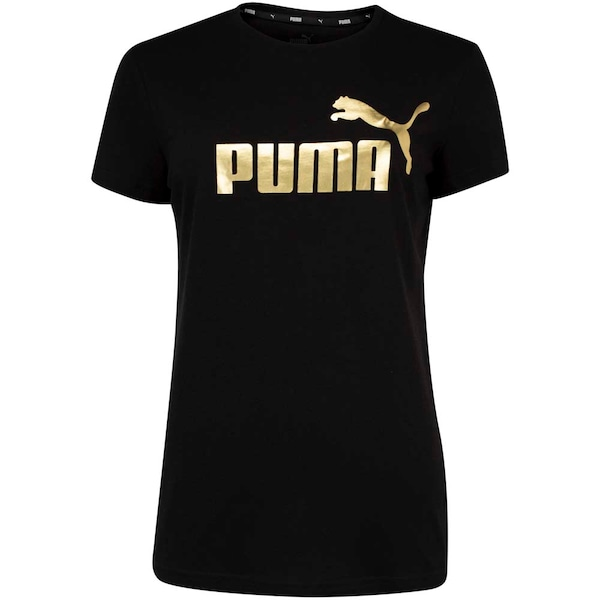 Camiseta Puma Manga Curta Essentials Metallic Logo Tee - Feminina Camiseta Puma Manga Curta Essentials Metallic Logo Tee - Feminina