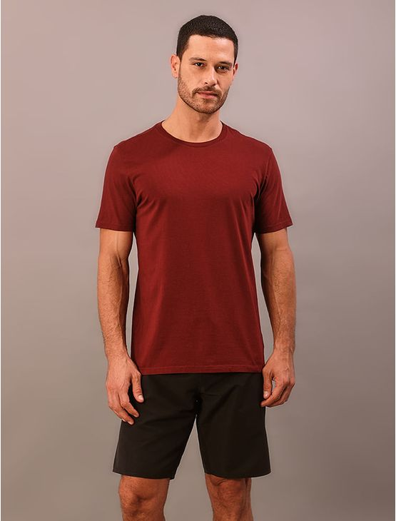 Camiseta Manga Curta Swimwear Masculino Logo Costas - Bordo Camiseta Manga Curta Swimwear Masculino Logo Costas Bordo Pp
