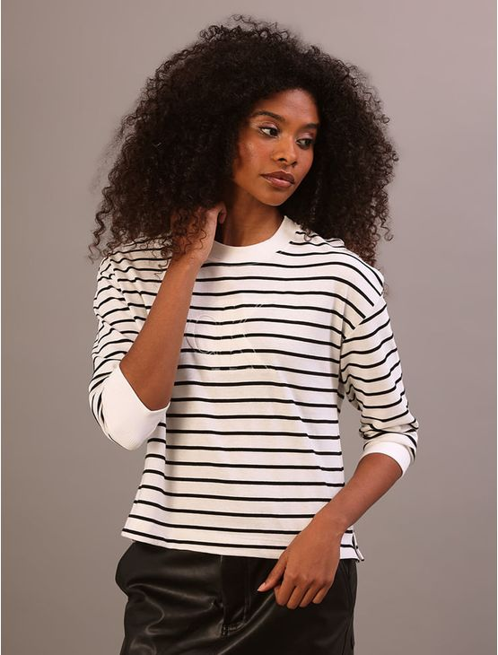 Blusa Calvin Klein Jeans Feminino Manga Longa Puff Bordado - Preto Blusa Calvin Klein Jeans Feminino Manga Longa Puff Bordado Preto g