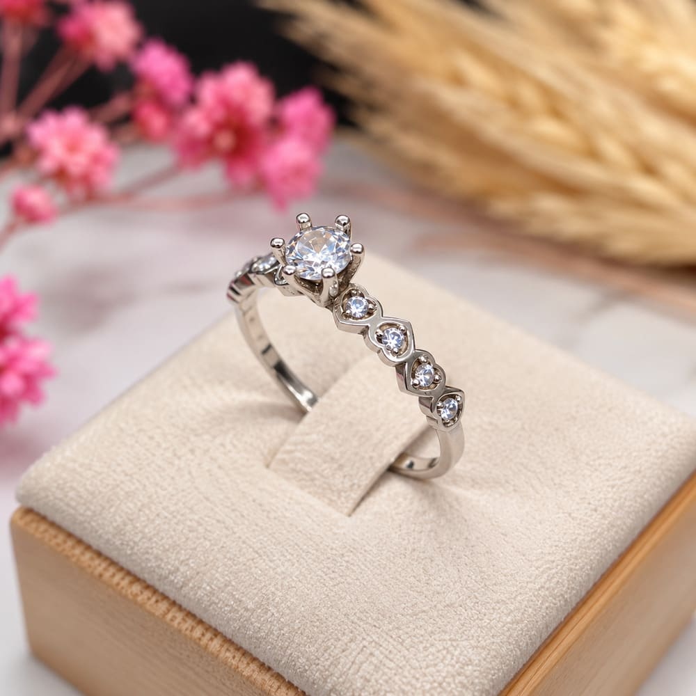 Anel de prata modelo Cute com Zircônia Anel de prata modelo Cute com Zircônia