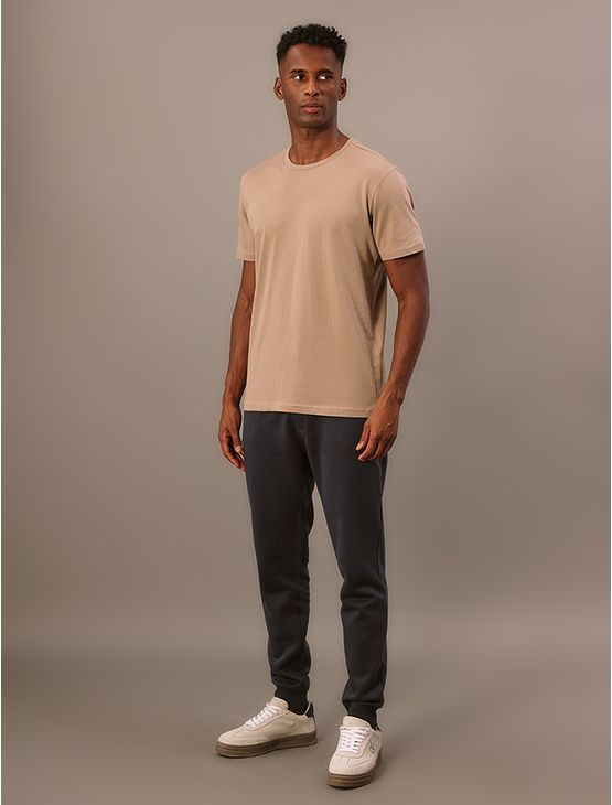 Camiseta Masculina de Algodão Essentials Minimalista - Caqui Medio Camiseta Masculina de Algodão Essentials Minimalista Caqui Medio Pp
