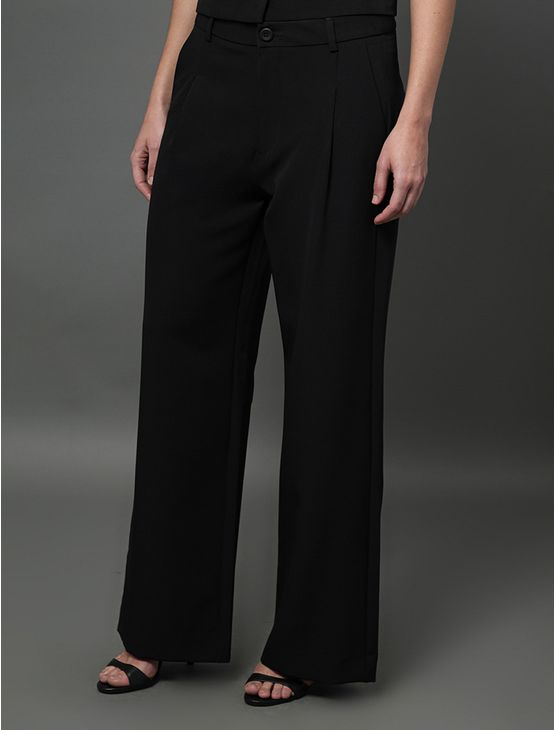 Calça Feminina Alfaiataria Wide Leg Calvin Klein - Preto Calça Feminina Alfaiataria Wide Leg Calvin Klein Preto 44