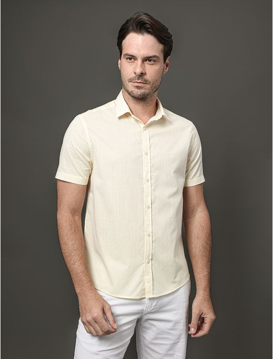 Camisa Masculina Algodão Calvin Klein - Amarelo Manteiga Camisa Masculina Algodão Calvin Klein Amarelo Manteiga 6 Camisa Masculina Algodão Calvin Klein - Amarelo Manteiga Camisa Masculina Algodão Calvin Klein Amarelo Manteiga 6