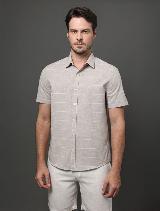 Camisa Masculina Cotton Stripes Calvin Klein - Caqui Medio Camisa Masculina Cotton Stripes Calvin Klein Caqui Medio 1 Camisa Masculina Cotton Stripes Calvin Klein - Caqui Medio Camisa Masculina Cotton Stripes Calvin Klein Caqui Medio 1