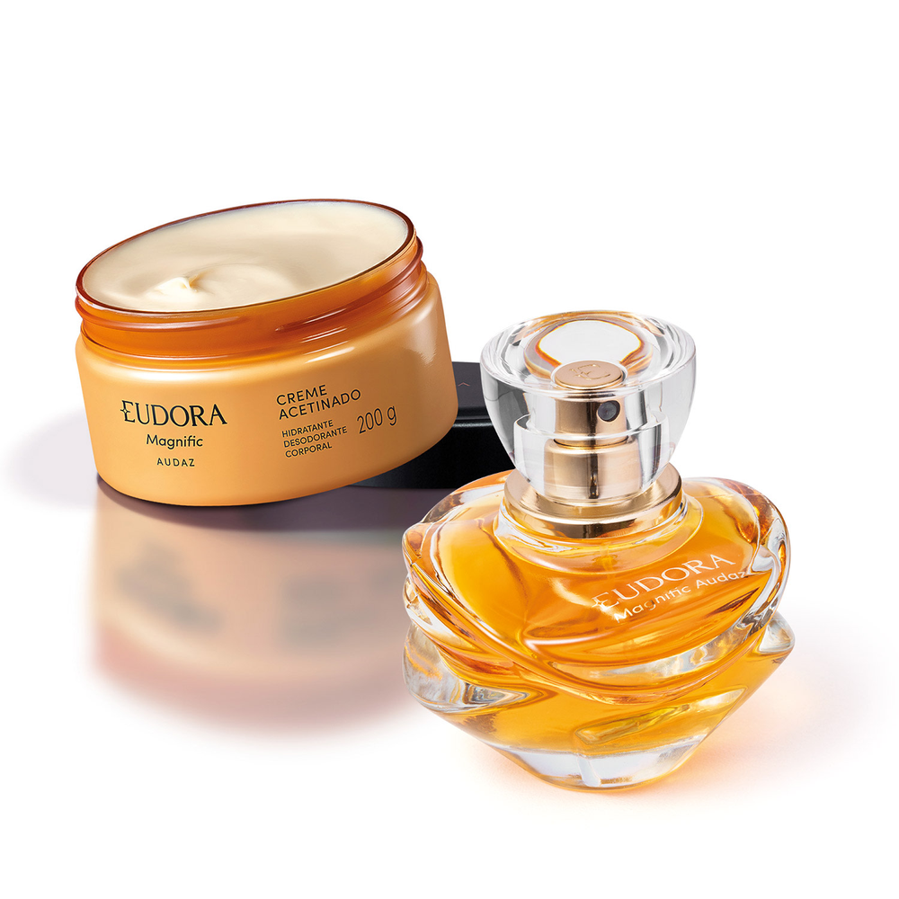 Combo Eudora Magnific Audaz: Eau de Parfum 75ml + Creme Acetinado Corporal 200g Combo Eudora Magnific Audaz: Eau de Parfum 75ml + Creme Acetinado Corporal 200g