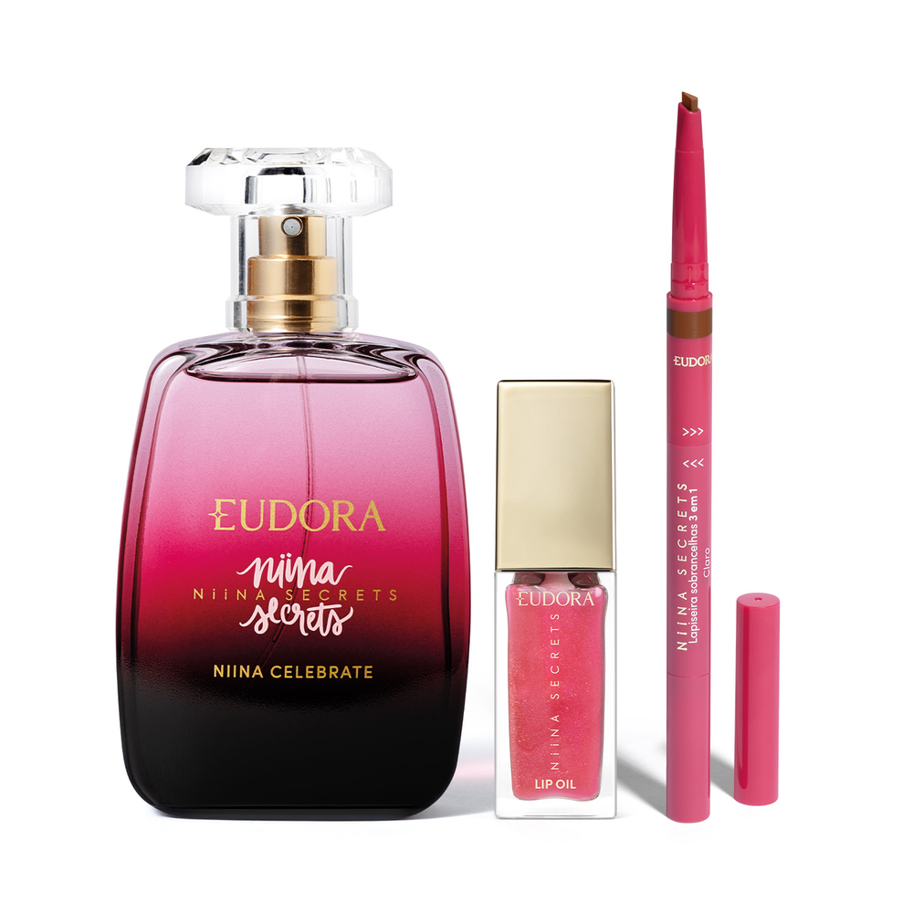 Combo Niina Secrets: Desodorante Colônia 100ml + Lip Oil 7ml + Lapiseira de Sobrancelha 1,1g Combo Niina Secrets: Desodorante Colônia 100ml + Lip Oil 7ml + Lapiseira de Sobrancelha 1,1g