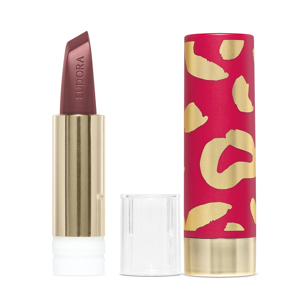 Combo Sofisitcada e Confiante: Batom Marrom 3,4g + Case Dourado