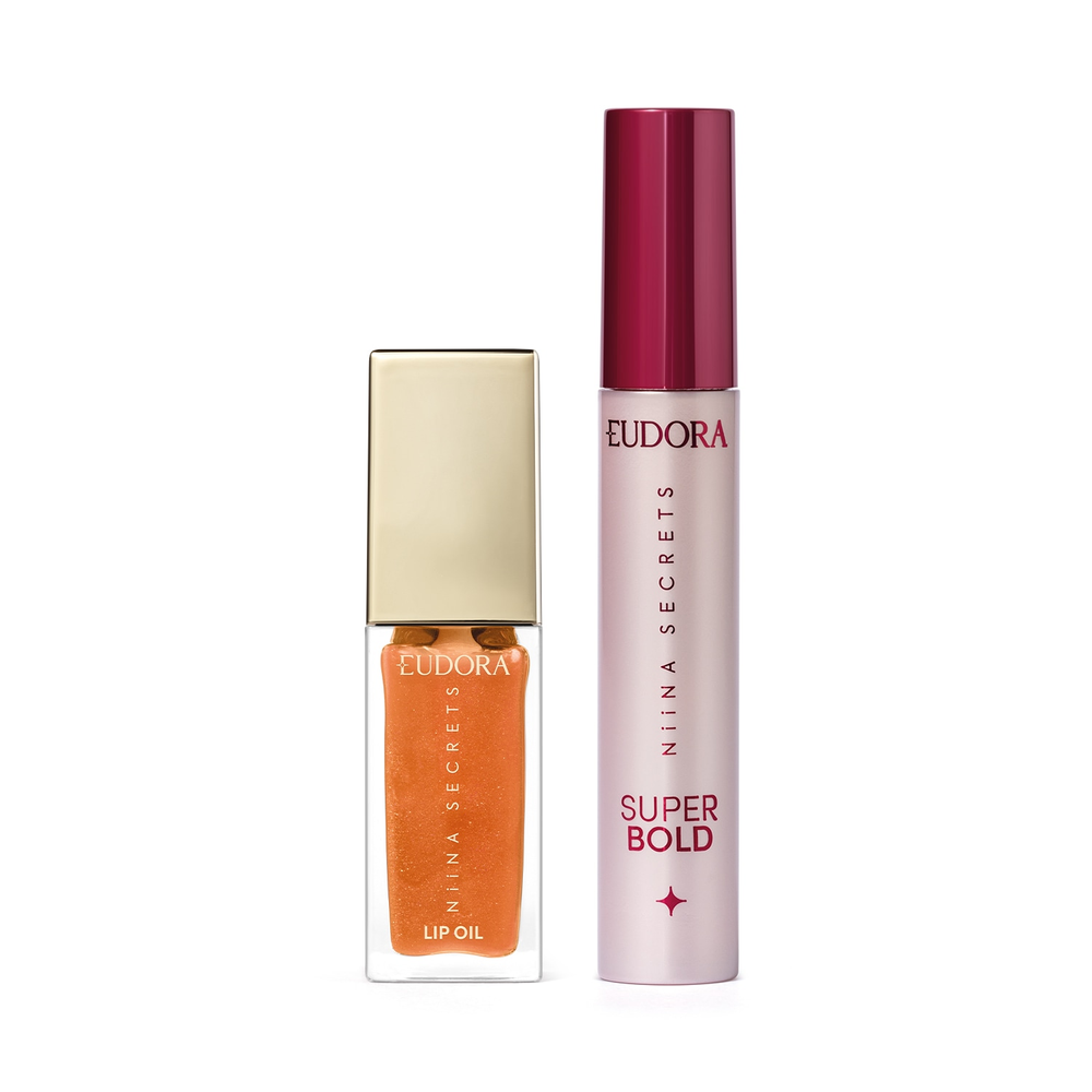Combo Niina Secrets: Máscara para Cílios Super Bold 10g + Lip Oil 7ml Combo Niina Secrets: Máscara para Cílios Super Bold 10g + Lip Oil 7ml