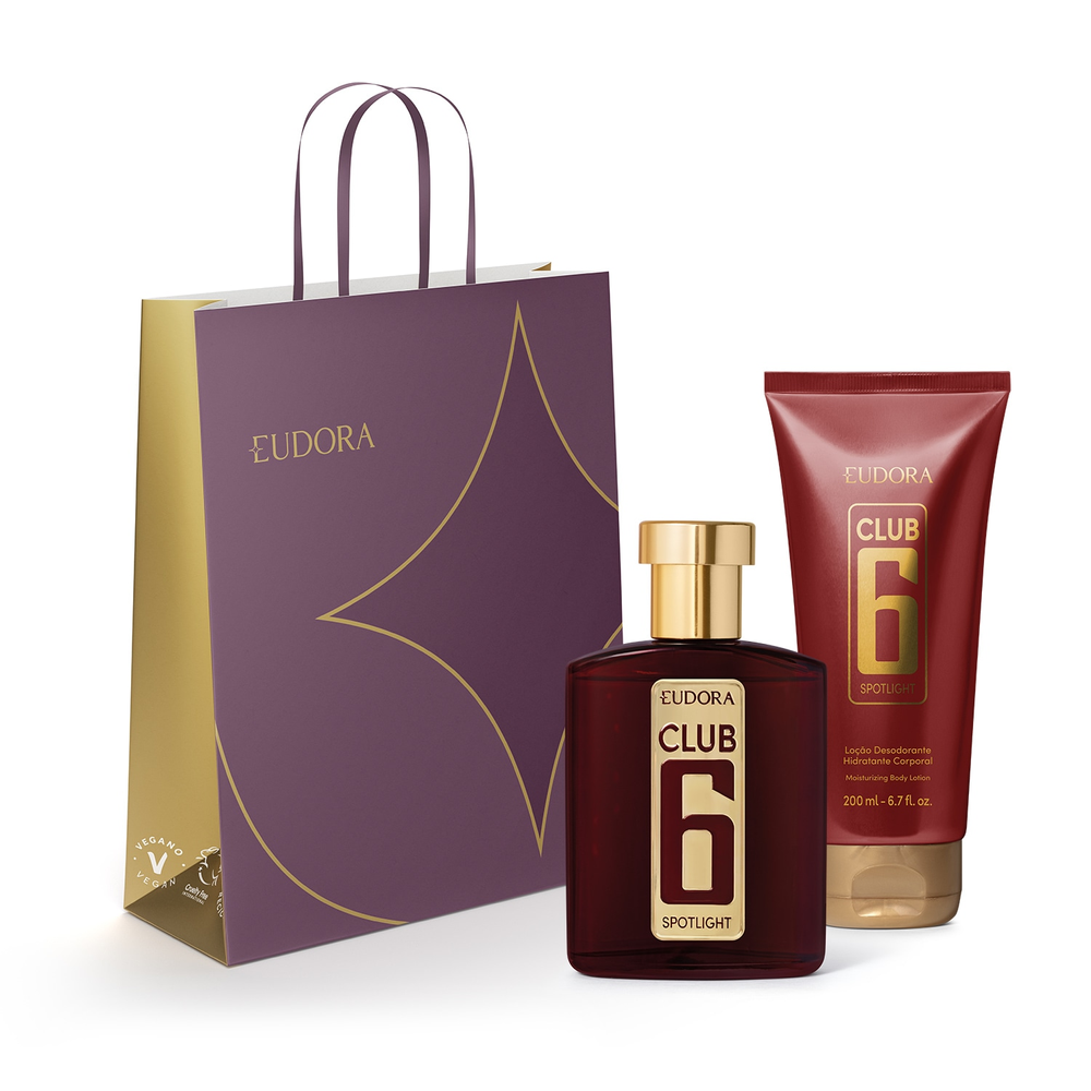 Combo Club 6 Spotlight presente: Desodorante Colônia 95ml + Loção Hidratante Corporal 200ml + Sacola Combo Club 6 Spotlight presente: Desodorante Colônia 95ml + Loção Hidratante Corporal 200ml + Sacola