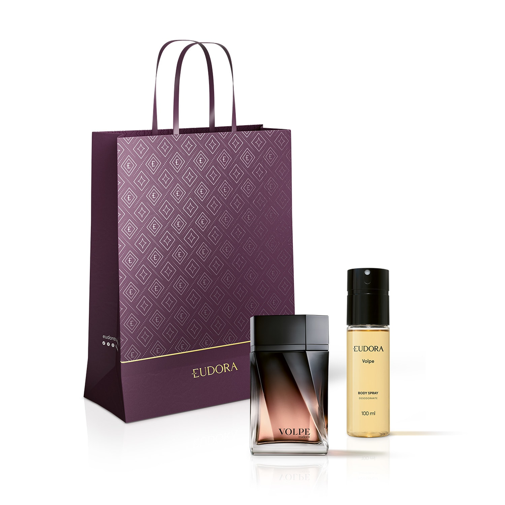 Combo Volpe: Desodorante Colônia 100ml + Body Spray 100ml + Sacola Combo Volpe: Desodorante Colônia 100ml + Body Spray 100ml + Sacola