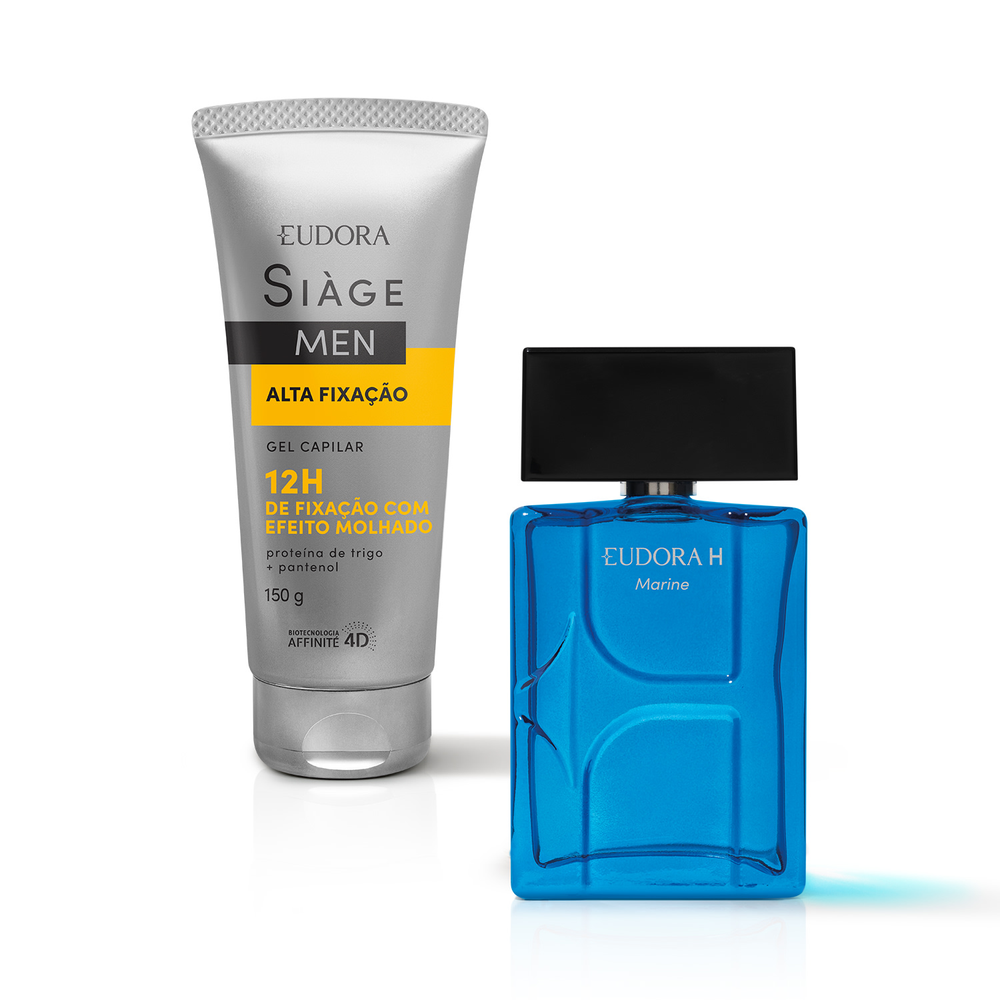 Combo Eudora H Marine Desodorante Colônia 100ml + Gel Capilar Siàge Model Men 150g Combo Eudora H Marine Desodorante Colônia 100ml + Gel Capilar Siàge Model Men 150g