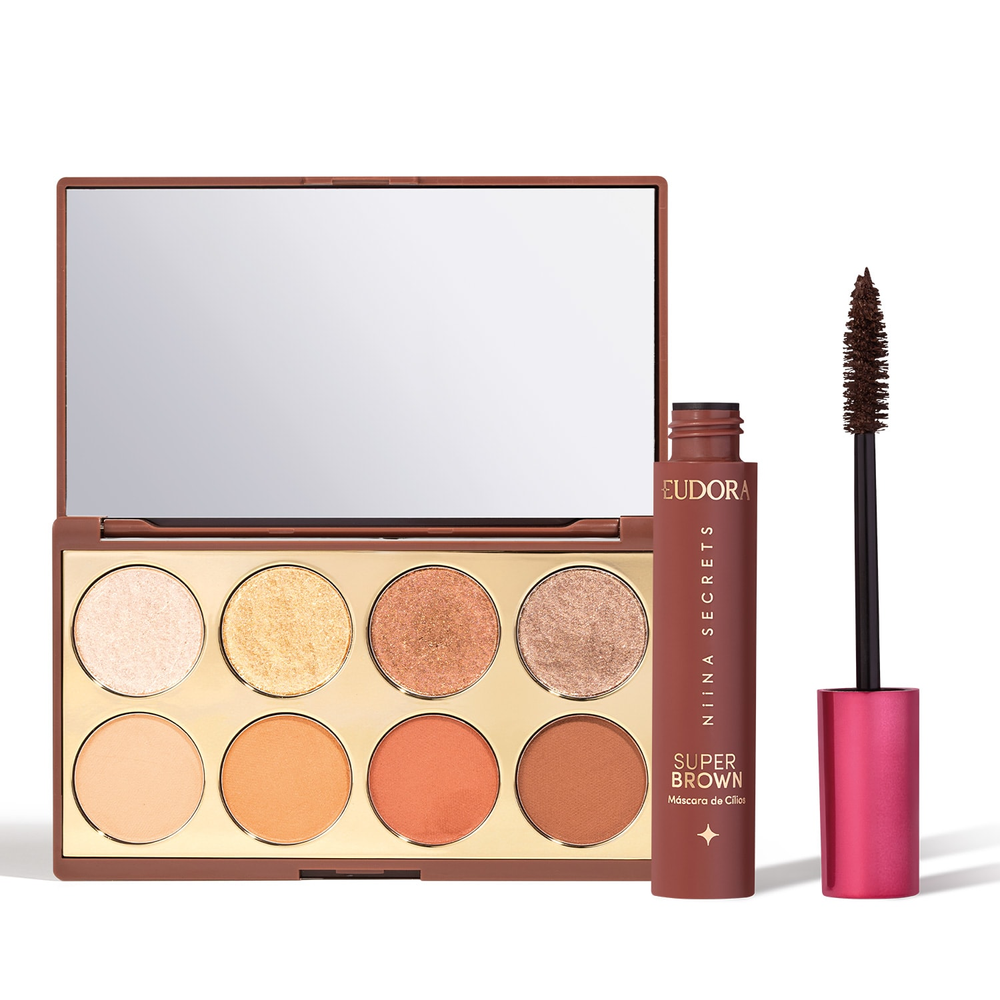 Combo Niina Secrets: Paleta de Sombras Neutrals 5,6g + Máscara Super Brown 10g Combo Niina Secrets: Paleta de Sombras Neutrals 5,6g + Máscara Super Brown 10g