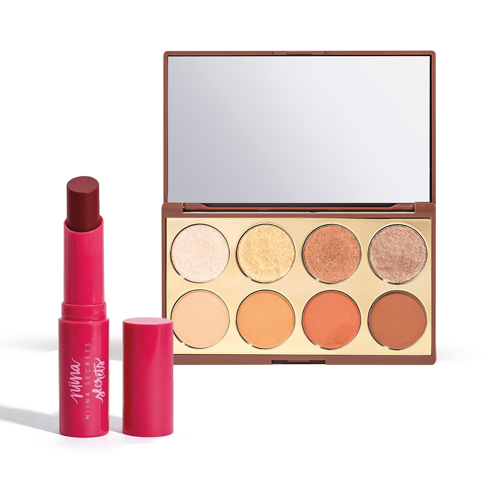 Combo Niina Secrets: Hidra Balm Rosa 3,2g + Palette de Sombras Neutrals 5,6g Combo Niina Secrets: Hidra Balm Rosa 3,2g + Palette de Sombras Neutrals 5,6g