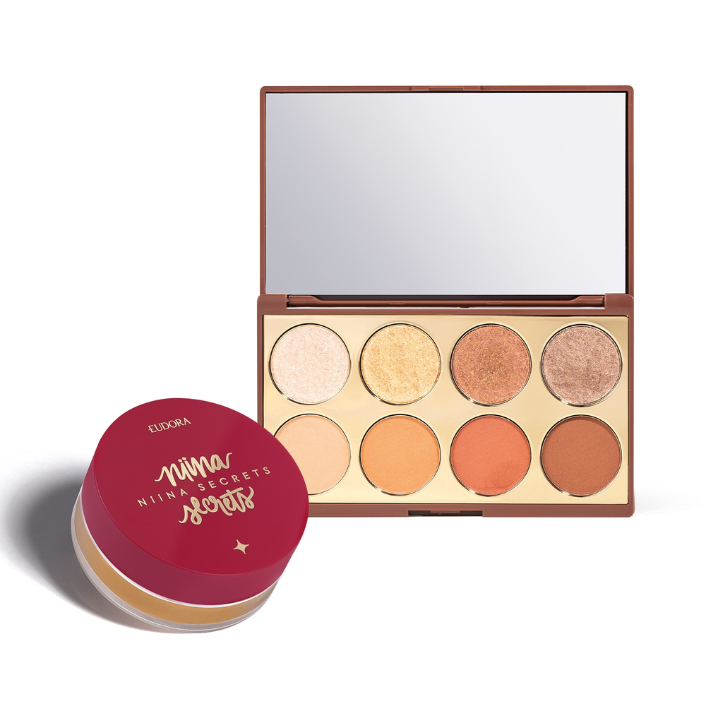 Combo Niina Secrets: Palette de Sombras Neutrals 5,6g + Pó Solto Perfect Match Cor 4 12g Combo Niina Secrets: Palette de Sombras Neutrals 5,6g + Pó Solto Perfect Match Cor 4 12g