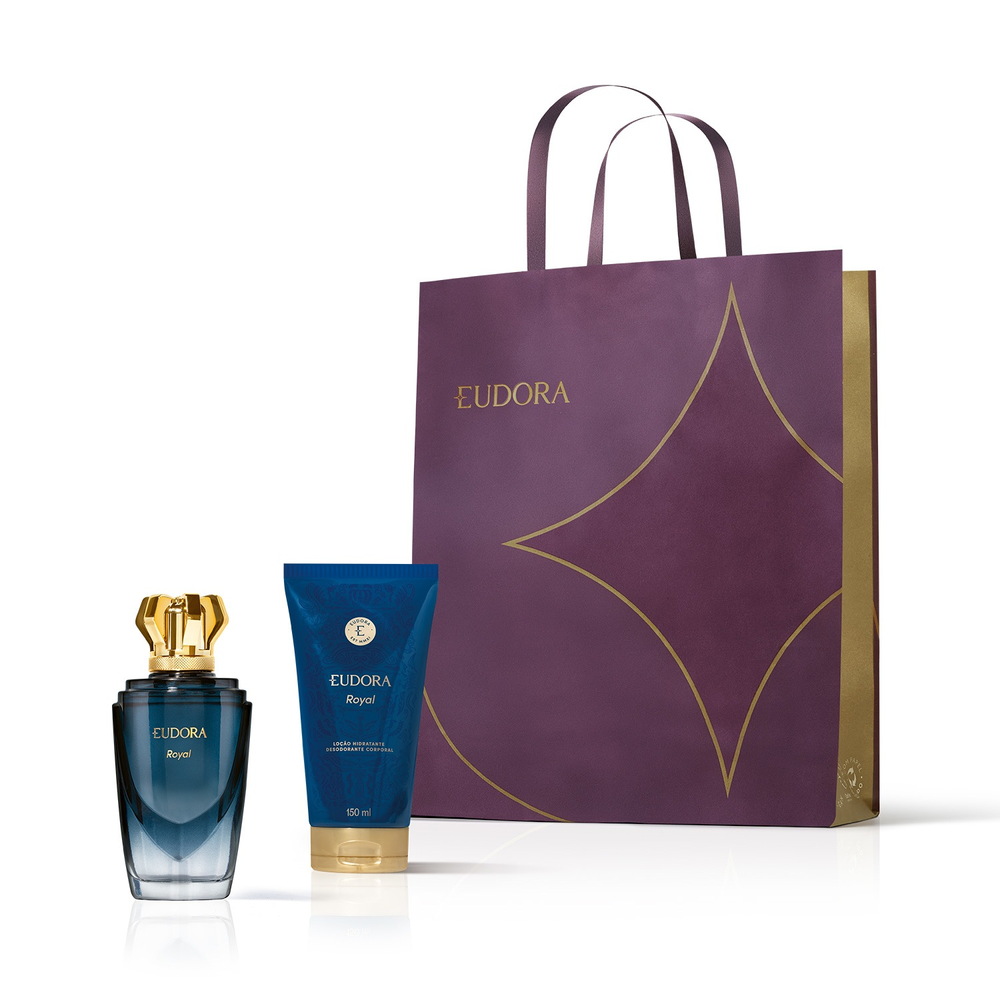 Combo Eudora Royal Masculino: Desodorante Colônia 100ml + Loção Corporal 150ml + Sacola Combo Eudora Royal Masculino: Desodorante Colônia 100ml + Loção Corporal 150ml + Sacola