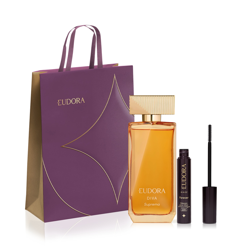 Combo Diva Suprema Desodorante Colônia 100ml + Máscara Cílios Forever + Sacola Combo Diva Suprema Desodorante Colônia 100ml + Máscara Cílios Forever + Sacola