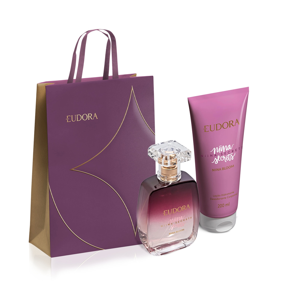 Combo Niina Secrets Bloom: Desodorante Colônia 100ml + Loção Corporal 200ml + Sacola Combo Niina Secrets Bloom: Desodorante Colônia 100ml + Loção Corporal 200ml + Sacola