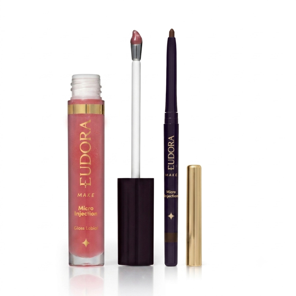 Combo Micro Injection: Gloss Labial Pink Extreme 5,2ml + Lapiseira Volumizadora Bare Brown 300mg Combo Micro Injection: Gloss Labial Pink Extreme 5,2ml + Lapiseira Volumizadora Bare Brown 300mg