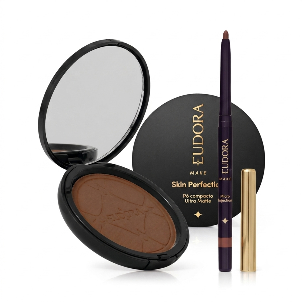 Combo Lapiseira Volumizadora Micro Injection Soft Rose 300mg + Pó Compacto Ultra Matte Perfect Skin Cor 345 10g Combo Lapiseira Volumizadora Micro Injection Soft Rose 300mg + Pó Compacto Ultra Matte Perfect Skin Cor 345 10g