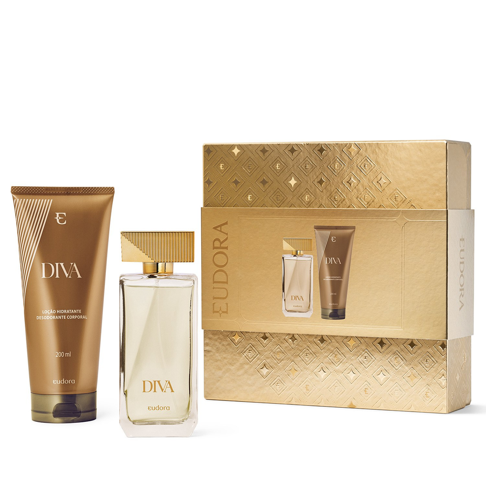 Kit Presente Diva: Desodorante Colônia 100ml + Loção Hidratante Desodorante Corporal 200ml Kit Presente Diva: Desodorante Colônia 100ml + Loção Hidratante Desodorante Corporal 200ml