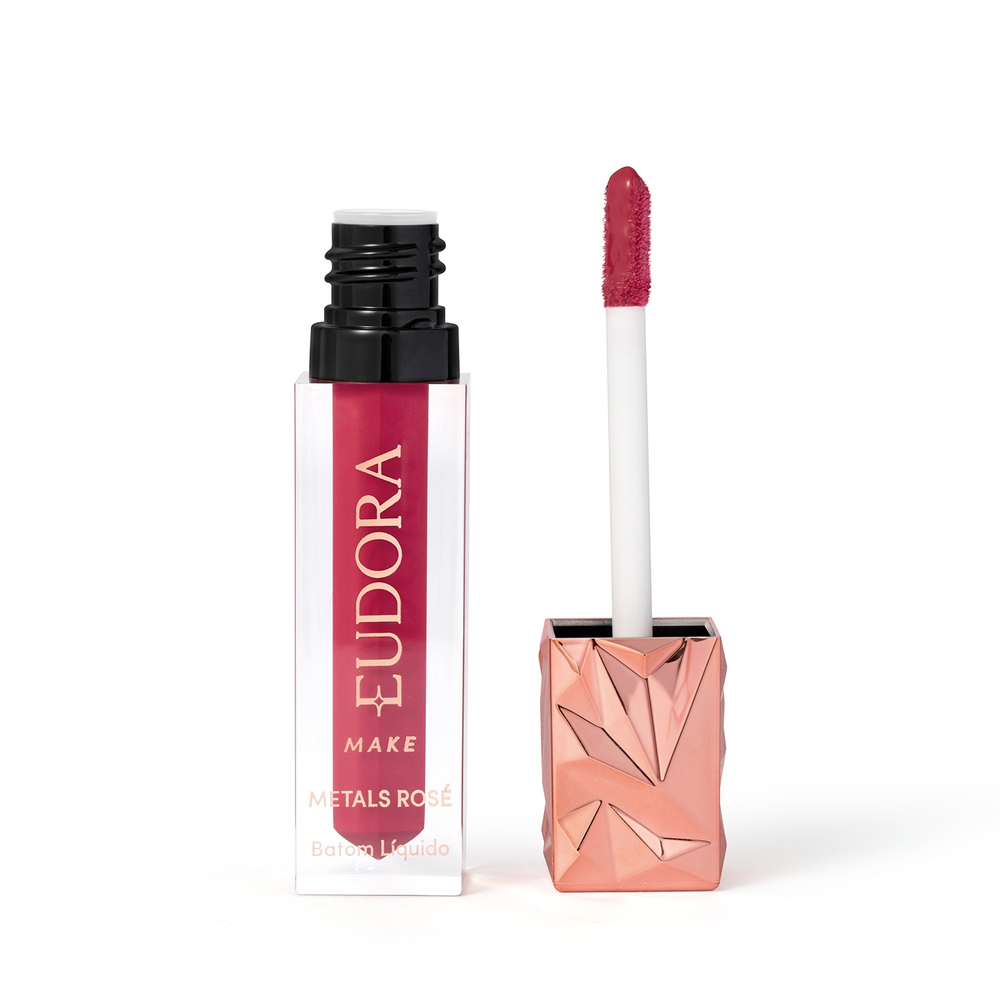 Batom Líquido Cremoso Metals Rosé Malva Refinado Eudora Make 2,5ml Batom Líquido Cremoso Metals Rosé Malva Refinado Eudora Make 2,5ml