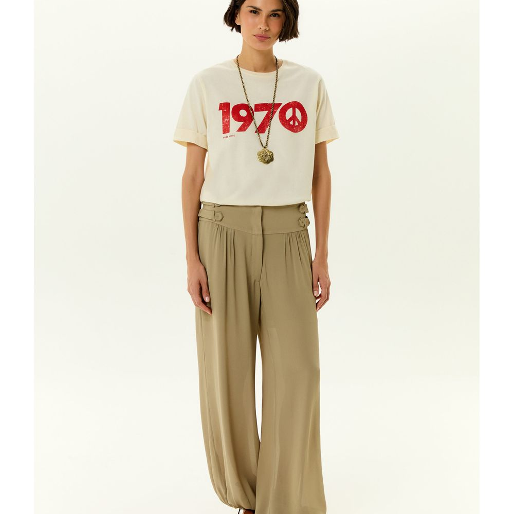 Calça Feminina GGT Pala Botões - Verde Calça Feminina GGT Pala Botões - Verde