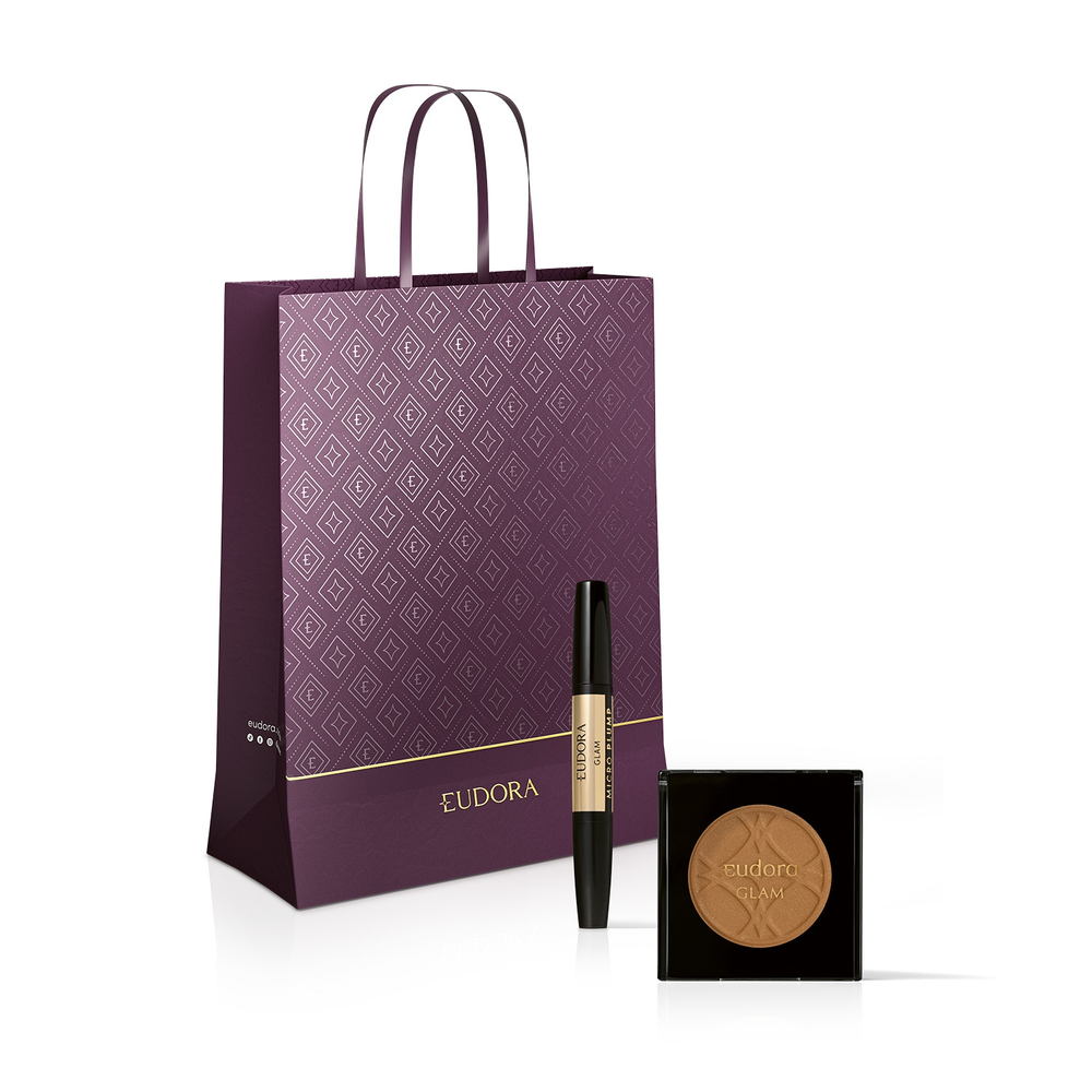 Combo Presente Natal Glam: Batom Duo Malva Essencial 1,8g + Blush em Pó Brown Fashioned 5g + Sacola Combo Presente Natal Glam: Batom Duo Malva Essencial 1,8g + Blush em Pó Brown Fashioned 5g + Sacola