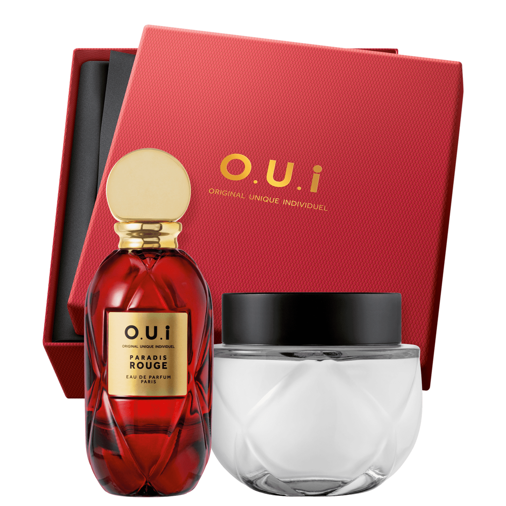 Conjunto O.U.i Paradis Rouge Feminino - Eau de Parfum 75ml + Hidratante Desodorante Corporal 200g + Caixa Presenteável Conjunto O.U.i Paradis Rouge Feminino - Eau de Parfum 75ml + Hidratante Desodorante Corporal 200g + Caixa Presenteável
