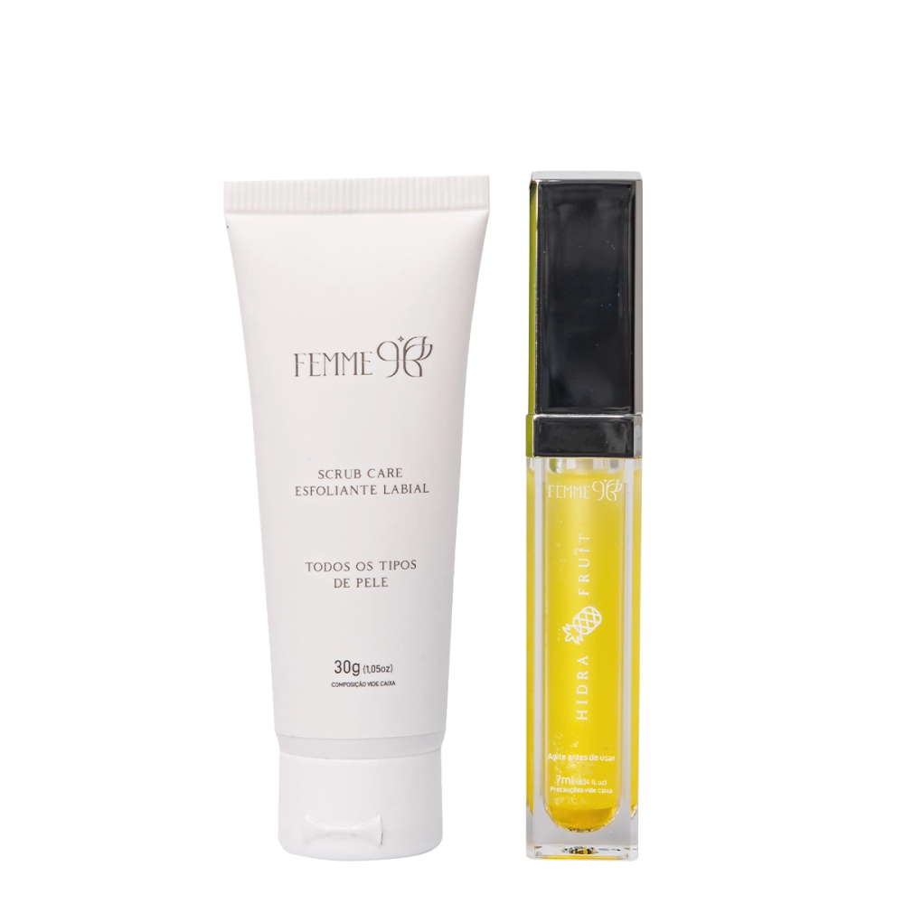 Kit Femme9 Esfoliante Lábial E Hidra Fruit Abacaxi (2 Produtos) Kit Femme9 Esfoliante Lábial E Hidra Fruit Abacaxi (2 Produtos)