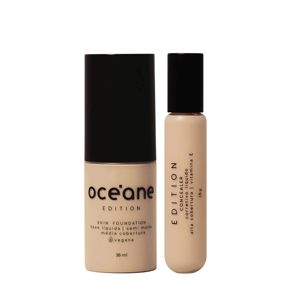Kit Océane Skin Foundation 210L E Concealer Fair Claro (2 Produtos)