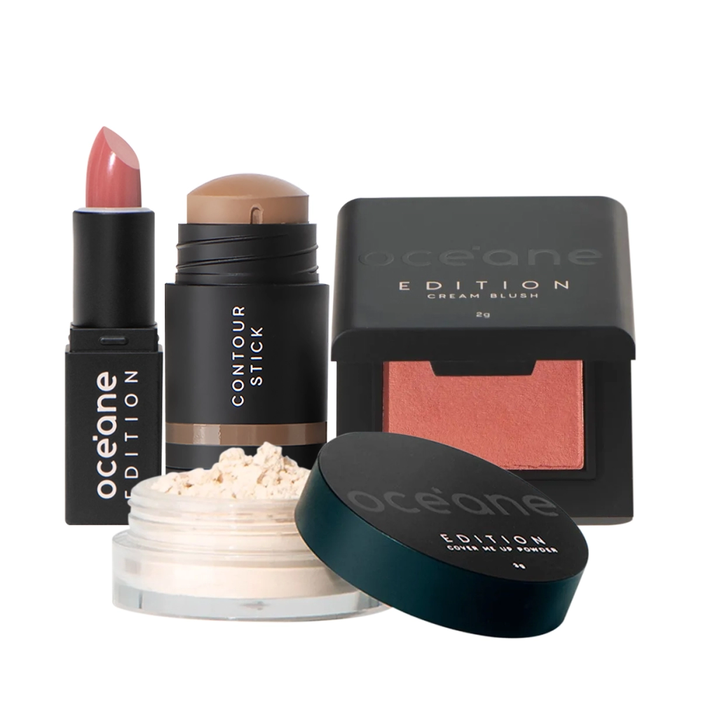 Kit Océane Edition Mini Lipstick Sienna Nude Blush Caramel Pó Translúcido E Contorno Stick Marrom Médio (4 Produtos) Kit Océane Edition Mini Lipstick Sienna Nude Blush Caramel Pó Translúcido E Contorno Stick Marrom Médio (4 Produtos)
